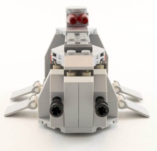 LEGO 75078 Imperial Troop Transport front angle displaying pin-mounted cannons and cockpit area