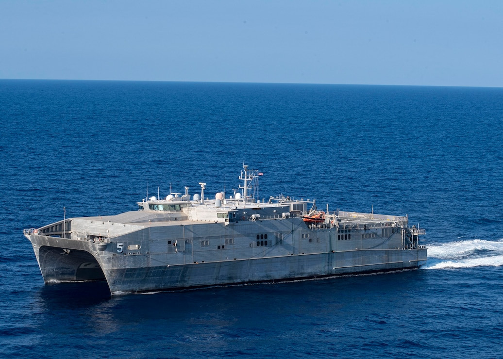 USNS Trenton Spearhead-Class Expeditionary Fast Transport in Mediterranean Sea