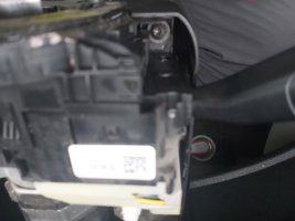 Removing the bottom cowl of a VW Transporter to access the ignition switch and key assembly