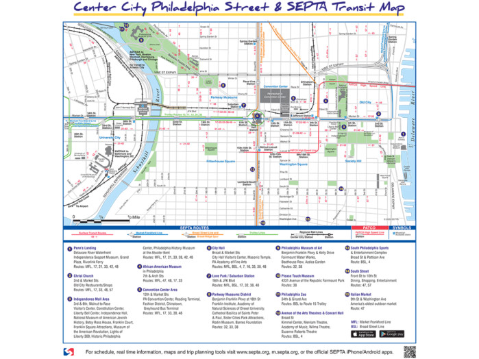 Detailed SEPTA System Map highlighting Philadelphia