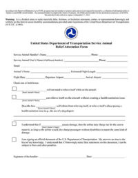 DOT Form - Service Animal Relief Form - Download -- ESA Doctors