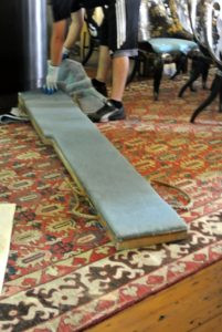 This is called a piano skid board - a must for moving pianos safely and efficiently. It