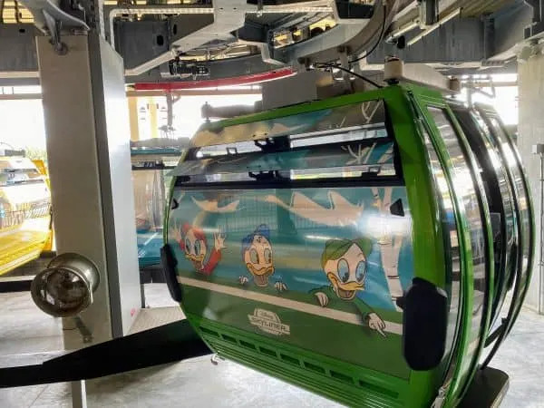Disney Skyliner gondola cabin with Mickey Mouse theme