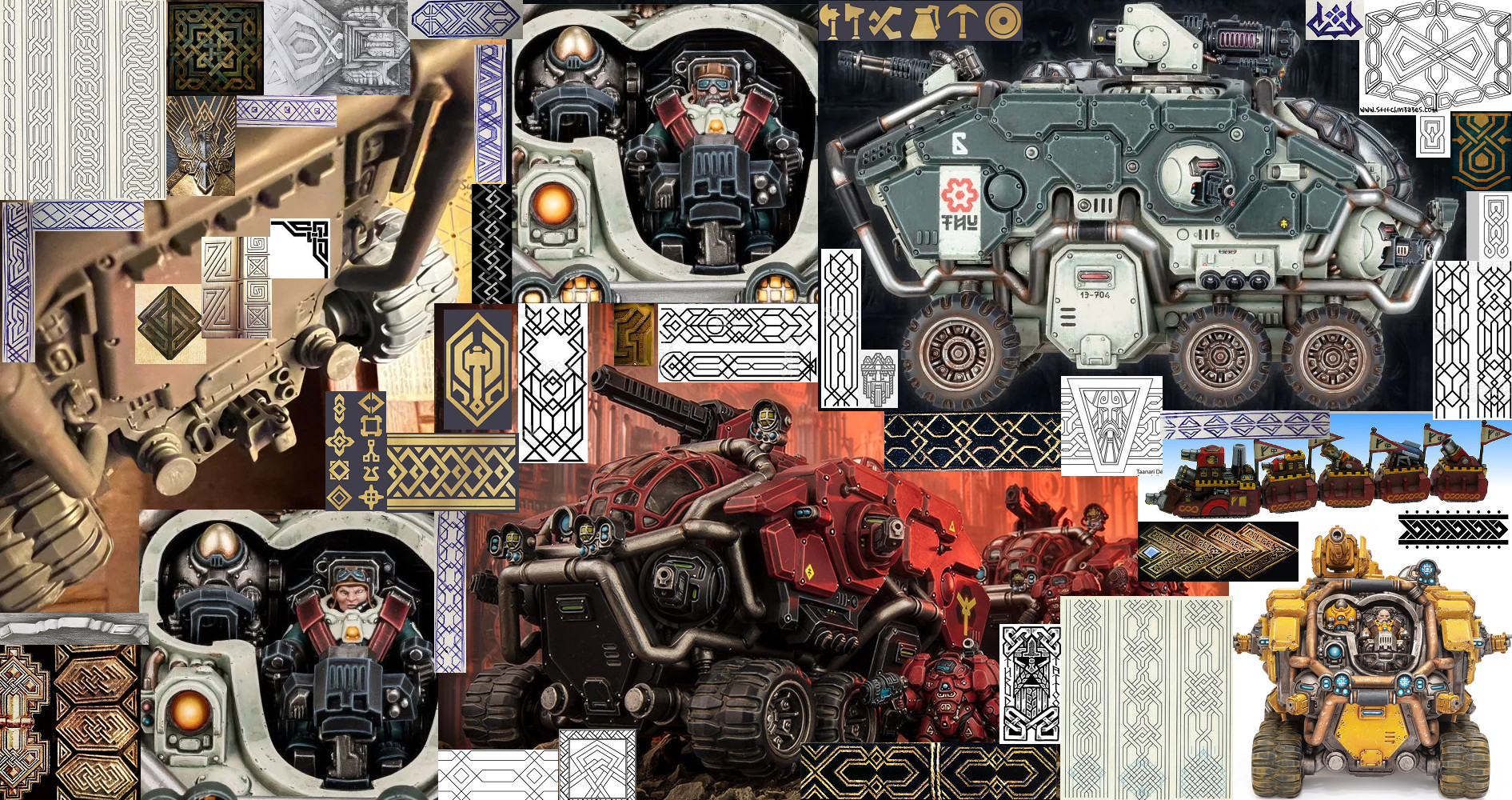 Leagues of Votann Hekaton Land Fortress rear detail showing rail coupling on white studio background.