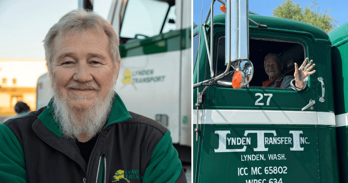 Veteran Lynden Drivers John Schank (left) and Fred Austin (right) behind the wheel