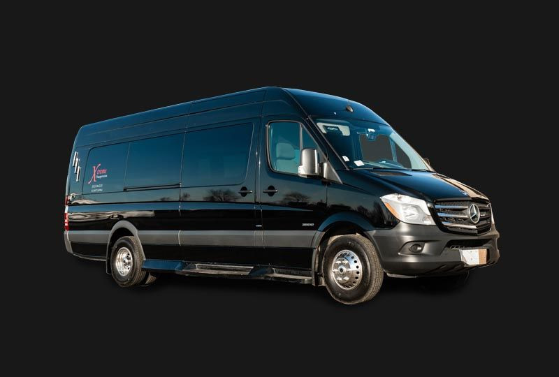 Spacious limo sprinter van, ideal for comfortable group travel