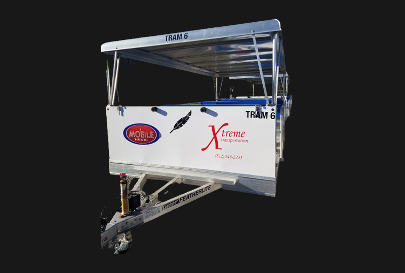 The Xtreme Tram, a unique open-air transportation option for fun and casual events