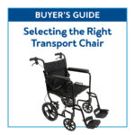 Transport chair assistance depicted in a buyer's guide illustration.