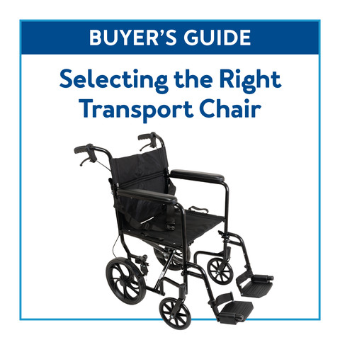 Transport chair assistance depicted in a buyer's guide illustration.
