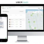 Phone and Desktop interfaces showing Uber Health dashboard