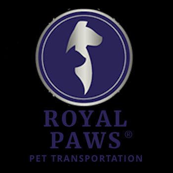 Royal paws logo for pet transportation and shipping.