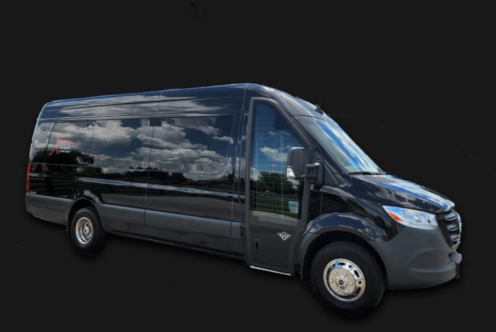 Larger limo sprinter accommodating 16 passengers, blending luxury with group capacity