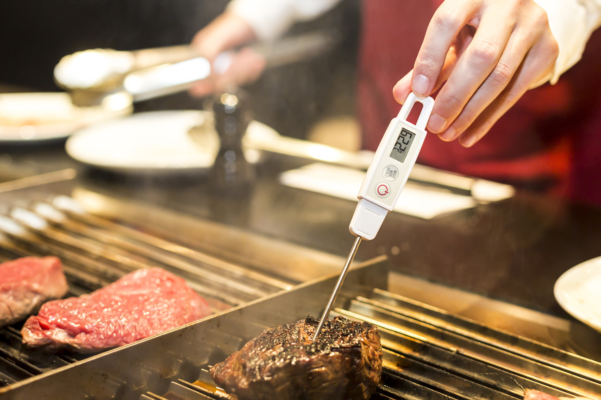 Taking steak temp