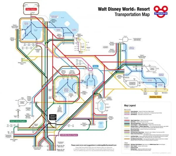 Detailed Disney World Transportation Map