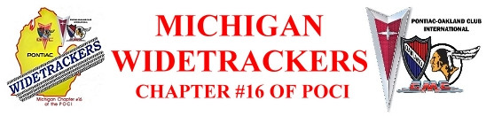 Widetrackers Pontiac car club logo indicating automotive enthusiast collaboration