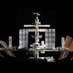 This mosaic depicts the International Space Station pictured from the SpaceX Crew Dragon Endeavour during a fly around of the orbiting lab that took place following its undocking from the Harmony module’s space-facing port on Nov. 8, 2021.