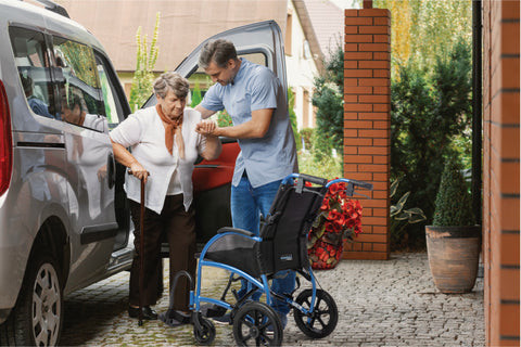 Lightweight Foldable Transport Wheelchair for Adults